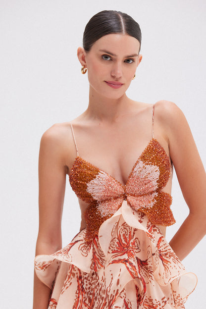 Papillon | Butterfly Embroidered Maxi Dress