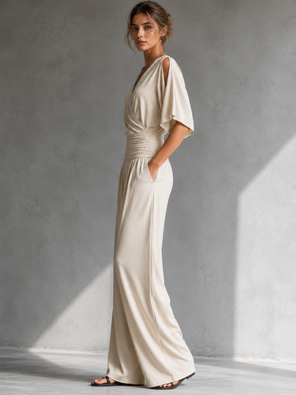 Aurora | Wide-Leg Wrap Jumpsuit