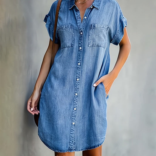 Elenka | Button-Through Denim Dress