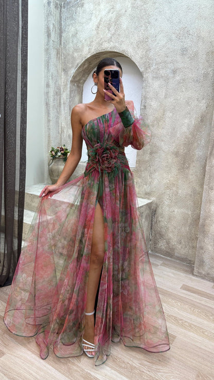 Blaze | One-Shoulder Floral Tulle Dress — Special Edition