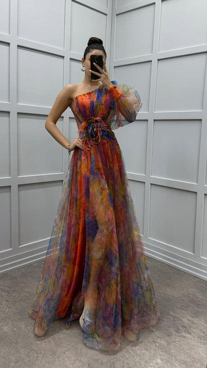 Blaze | One-Shoulder Floral Tulle Dress — Special Edition