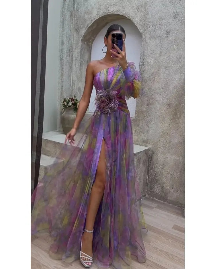 Blaze | One-Shoulder Floral Tulle Dress — Special Edition