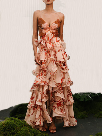 Papillon | Butterfly Embroidered Maxi Dress