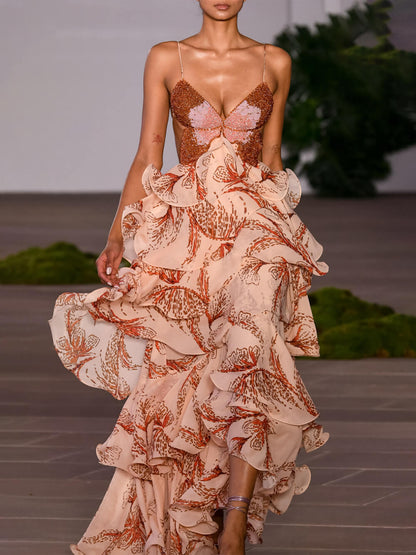 Papillon | Butterfly Embroidered Maxi Dress