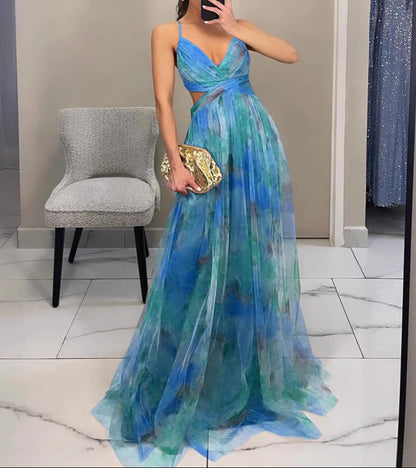 Lumière | Floral Chiffon Maxi Dress