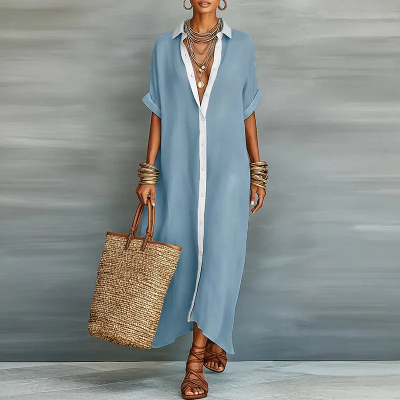 Anastasia™ | Long Button-Front Shirt Dress