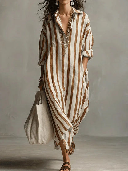 Poppy™ | Long Striped Shirt Dress