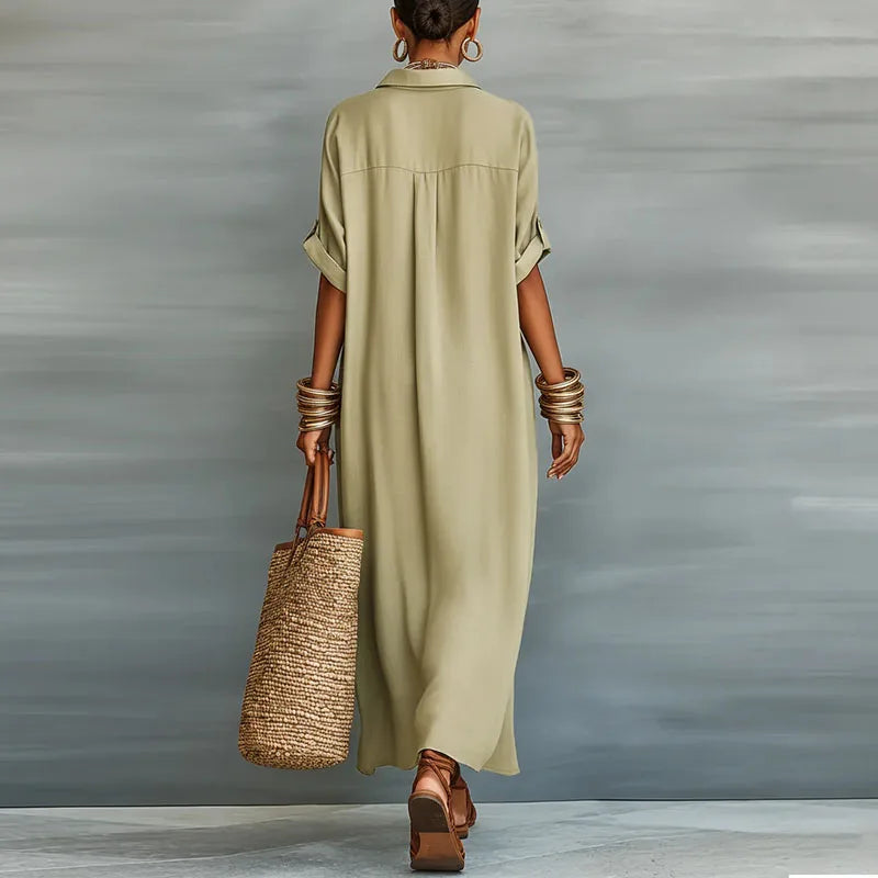 Anastasia™ | Long Button-Front Shirt Dress