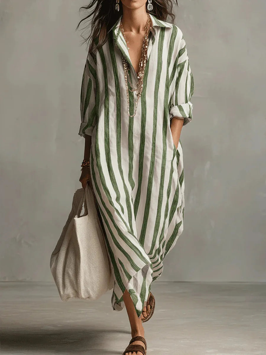 Poppy™ | Long Striped Shirt Dress