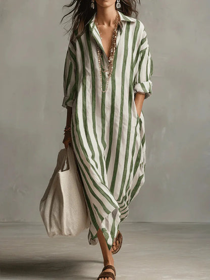 Poppy™ | Long Striped Shirt Dress