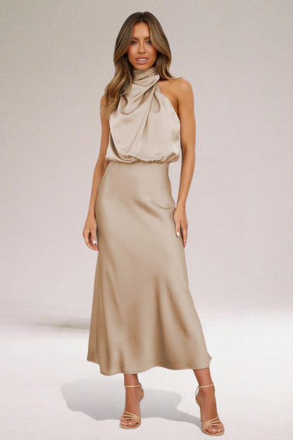 Elara™ | Elegant Satin Evening Dress