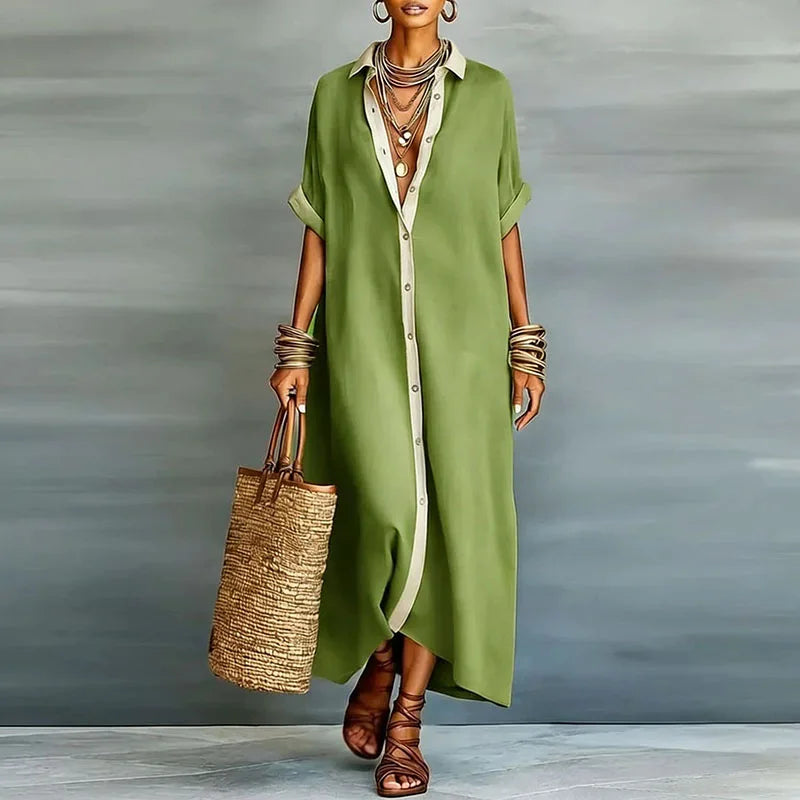 Anastasia™ | Long Button-Front Shirt Dress