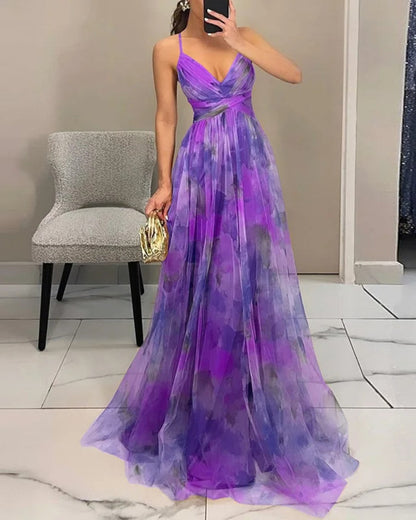 Lumière | Floral Chiffon Maxi Dress