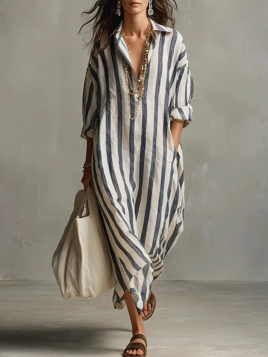 Poppy™ | Long Striped Shirt Dress