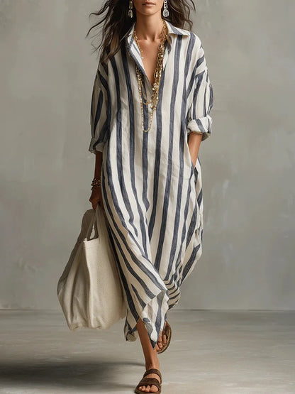 Poppy™ | Long Striped Shirt Dress