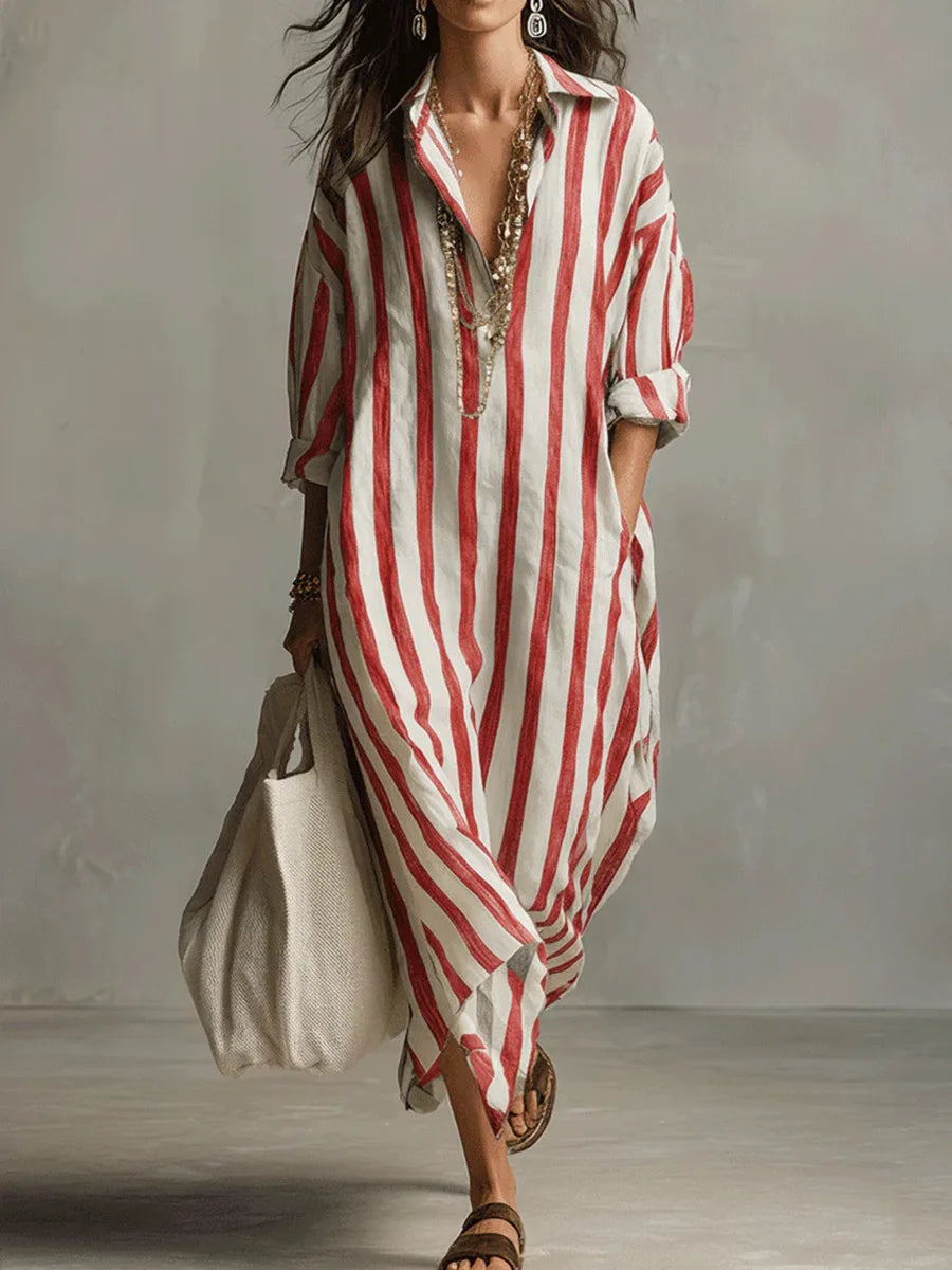 Poppy™ | Long Striped Shirt Dress