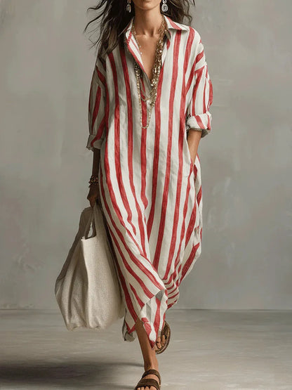 Poppy™ | Long Striped Shirt Dress