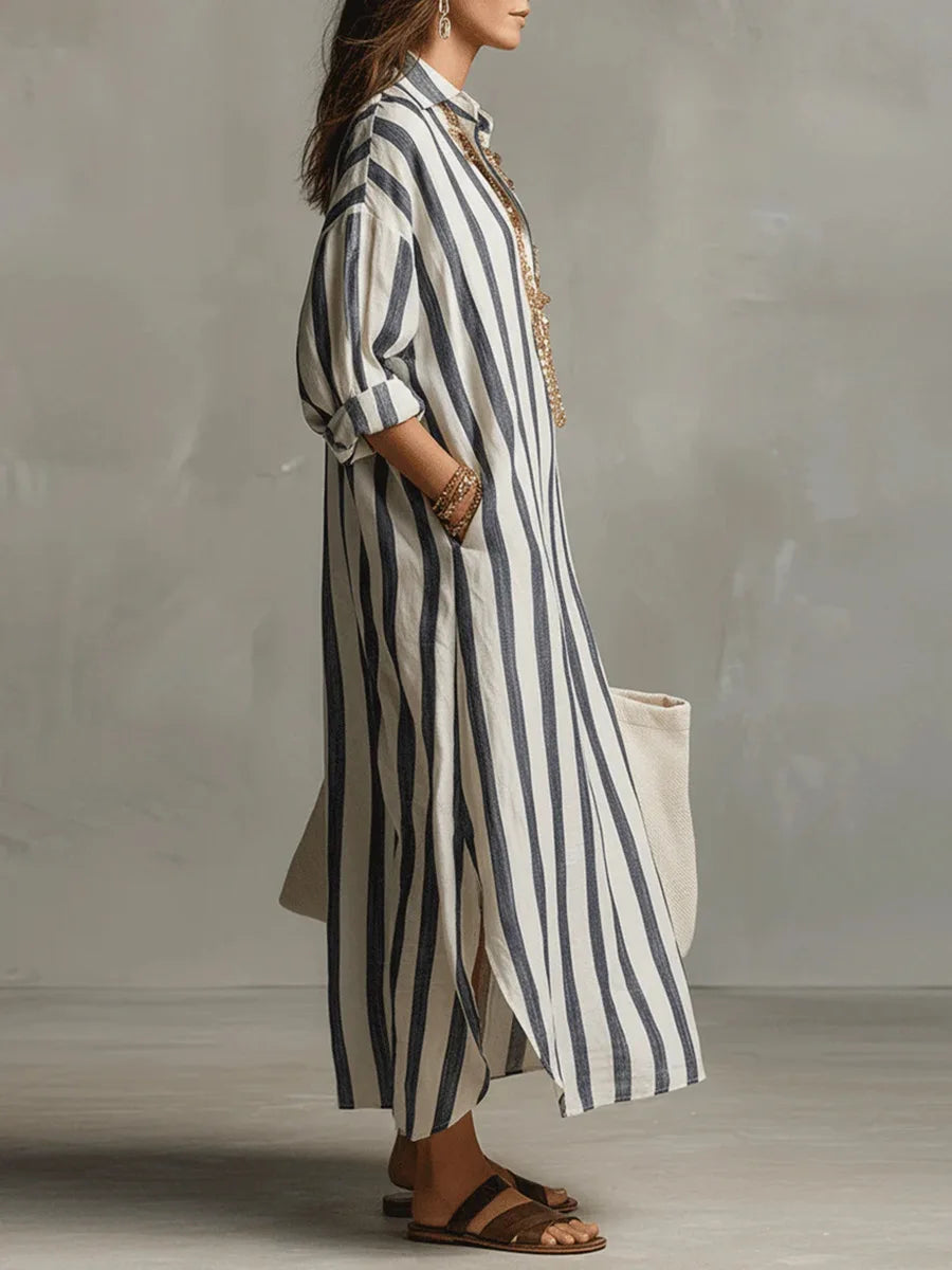 Poppy™ | Long Striped Shirt Dress