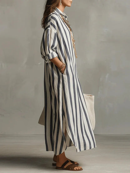 Poppy™ | Long Striped Shirt Dress