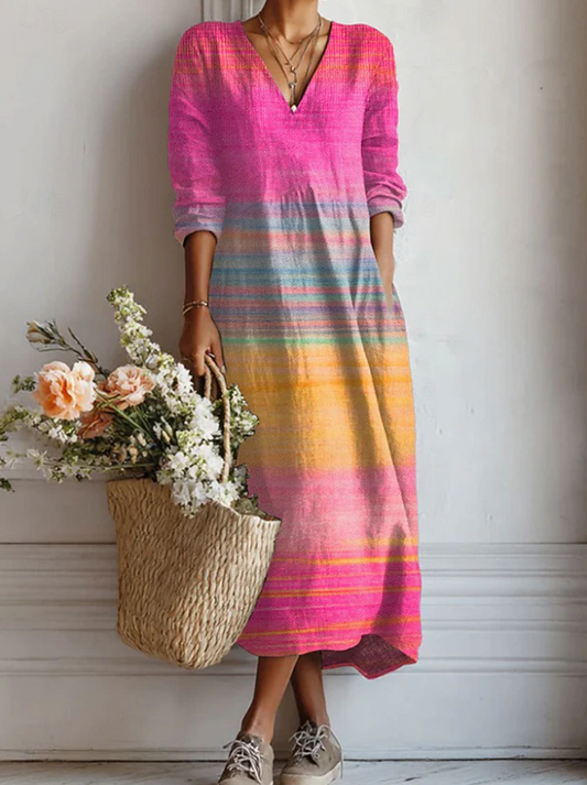 Marit | Rainbow Ombre Maxi Dress