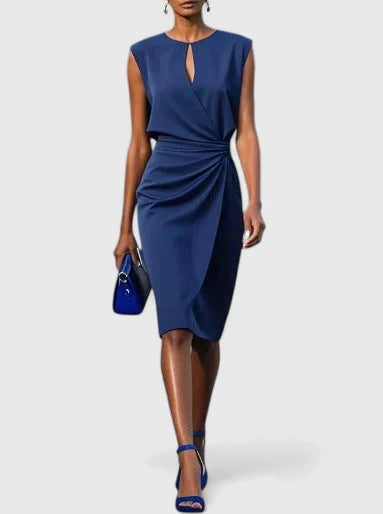 Victoria | Sleeveless Drape-Waist Midi Dress