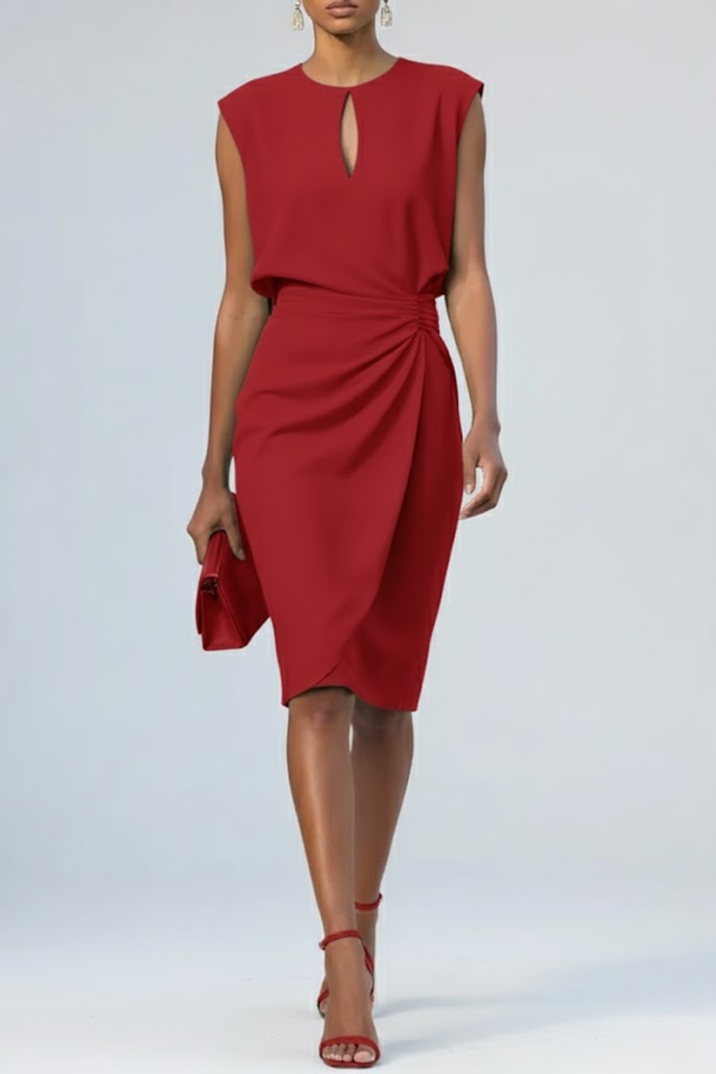 Éloise™ Keyhole Draped Midi Dress