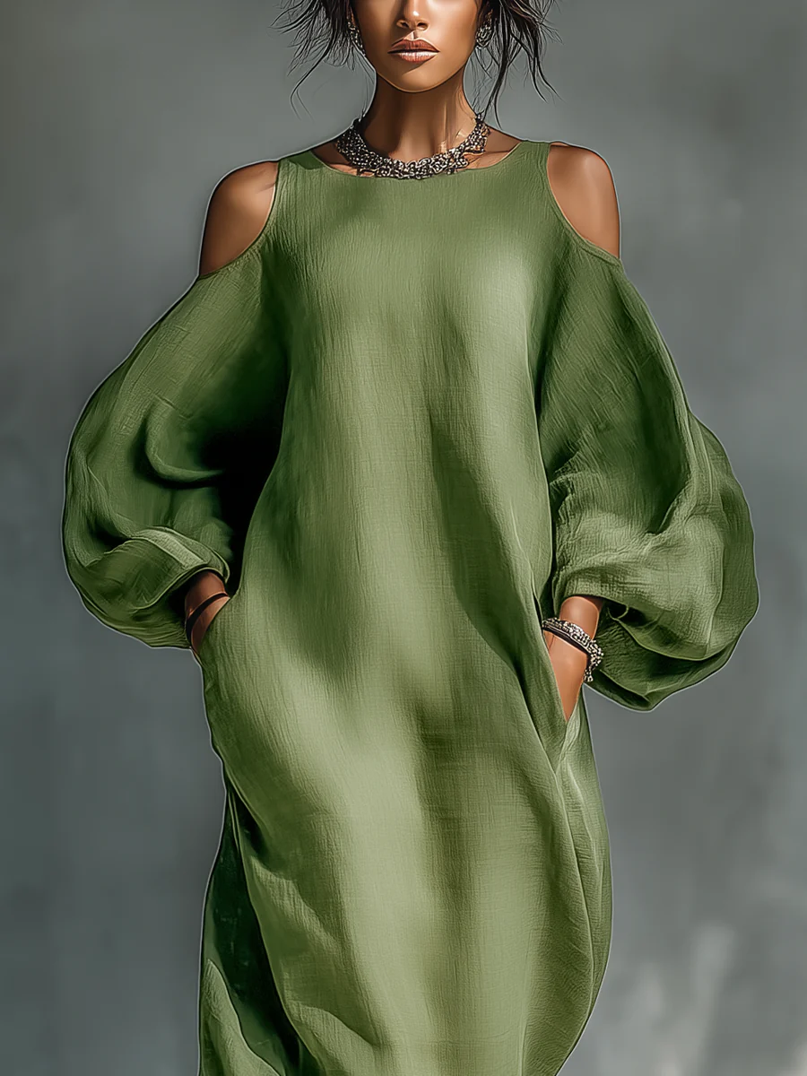 Sienna | Flowing Cold-Shoulder Maxi Dress