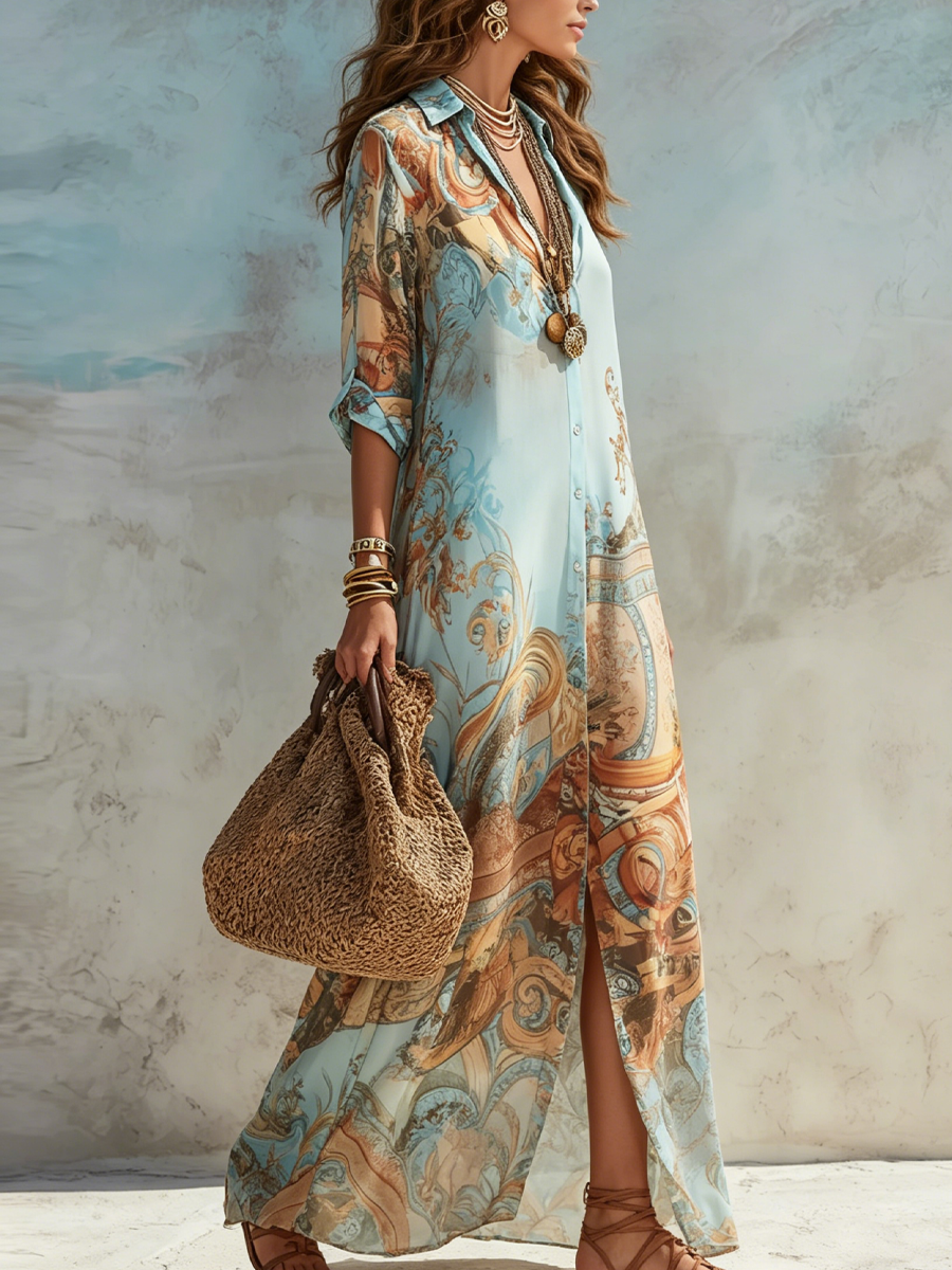 Lorna™ Mediterranean Shirt Dress