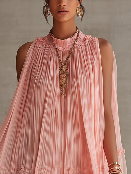Aria™ Halter-Neck Ruffled Chiffon Mini Dress