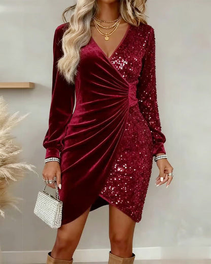 Briar™ | Shimmering V-Neck Midi Dress