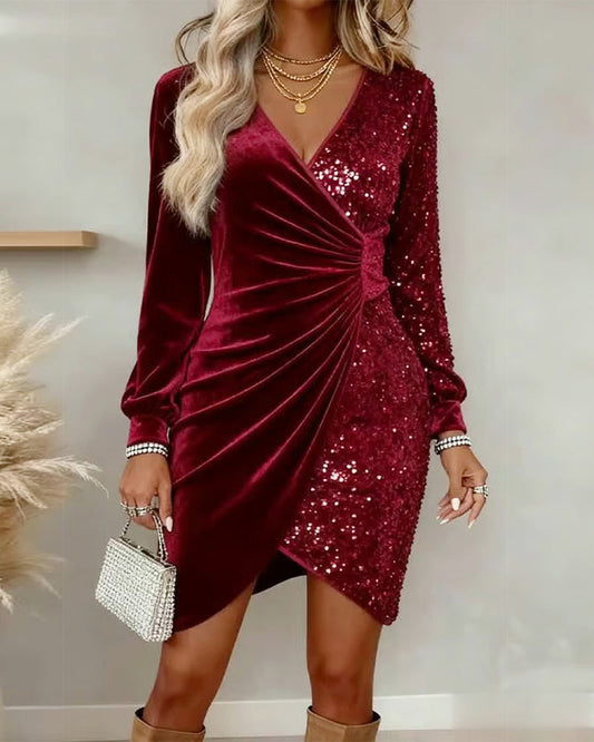 Briar™ | Shimmering V-Neck Midi Dress