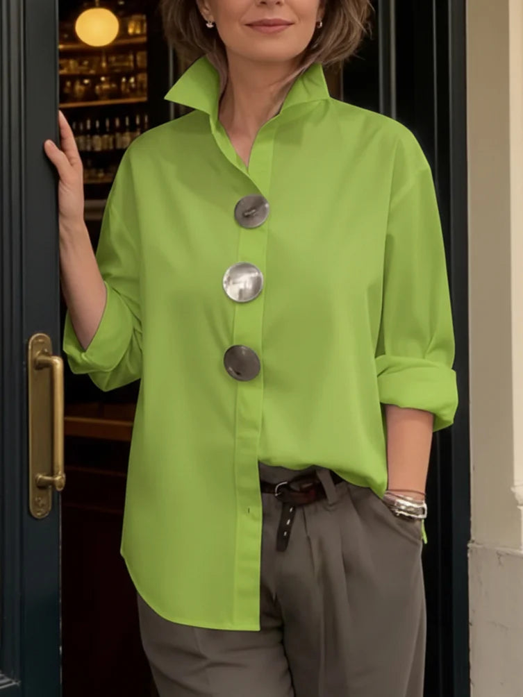 Wanda | Elegant Linen Shirt with Metal Buttons