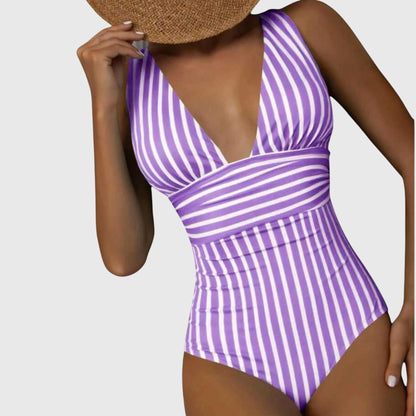 Coral | Stripe One-Piece Swimsuit