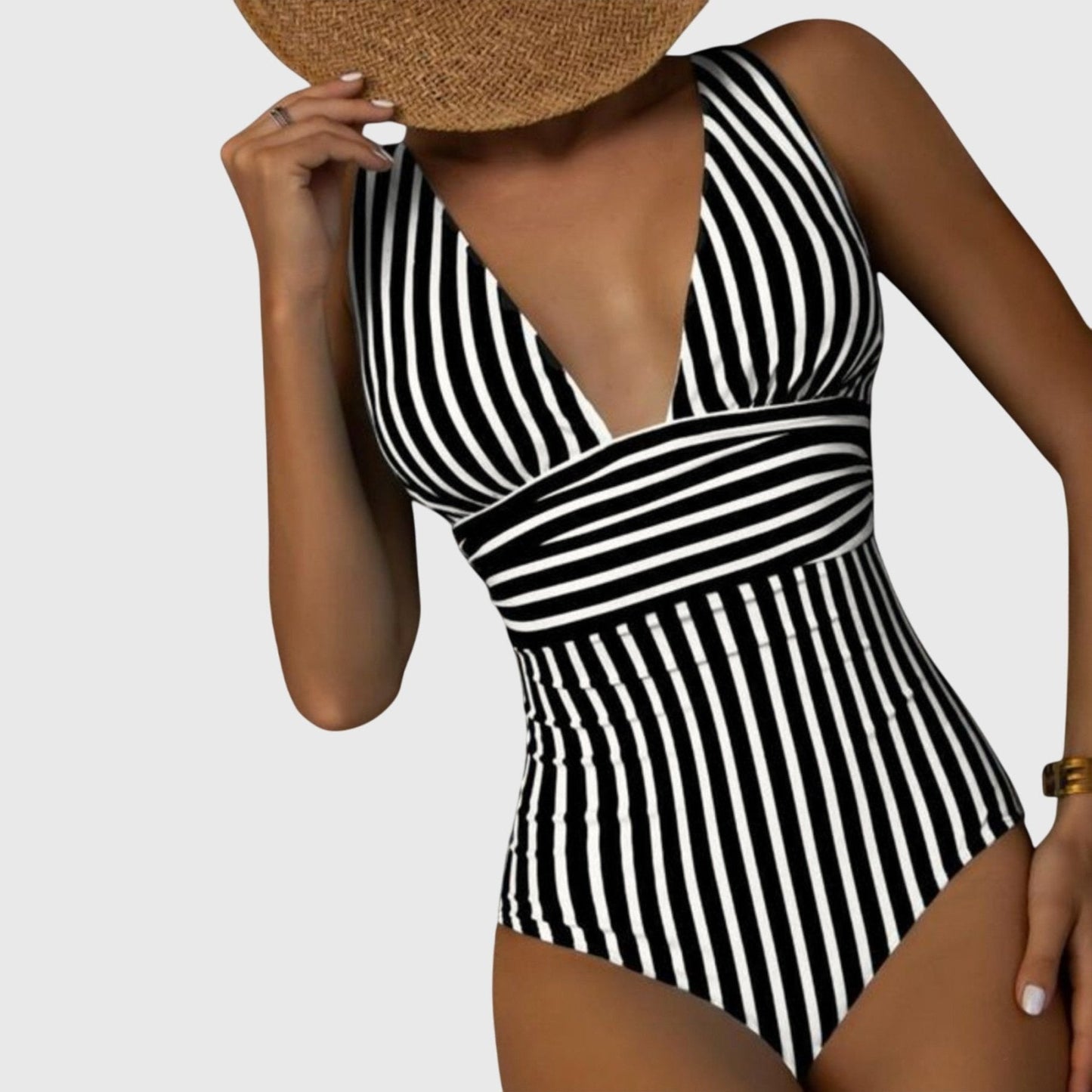 Coral | Stripe One-Piece Swimsuit