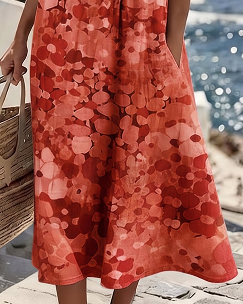 Fleurette™ Floral Print Pocket Midi Dress