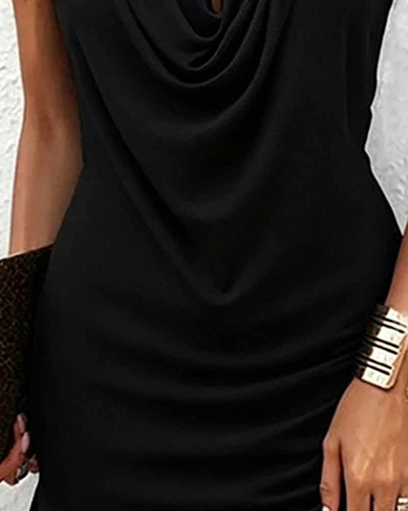 Delphine™ Cowl Neck Sleeveless Dress