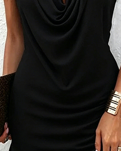 Delphine™ Cowl Neck Sleeveless Dress