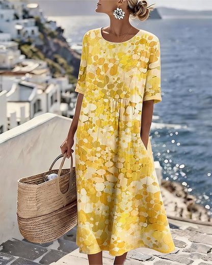 Fleurette™ Floral Print Pocket Midi Dress
