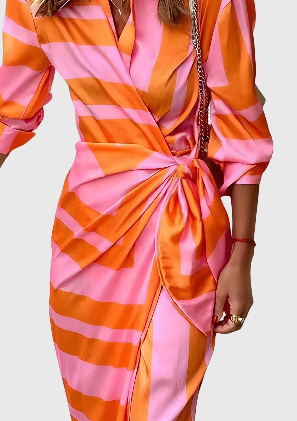 Reign | Wrap-Style Printed Midi Dress