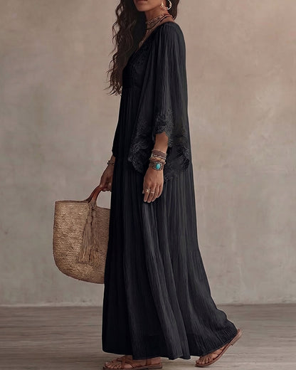 Odessa™ Patchwork Lace V-Neck Maxi Dress