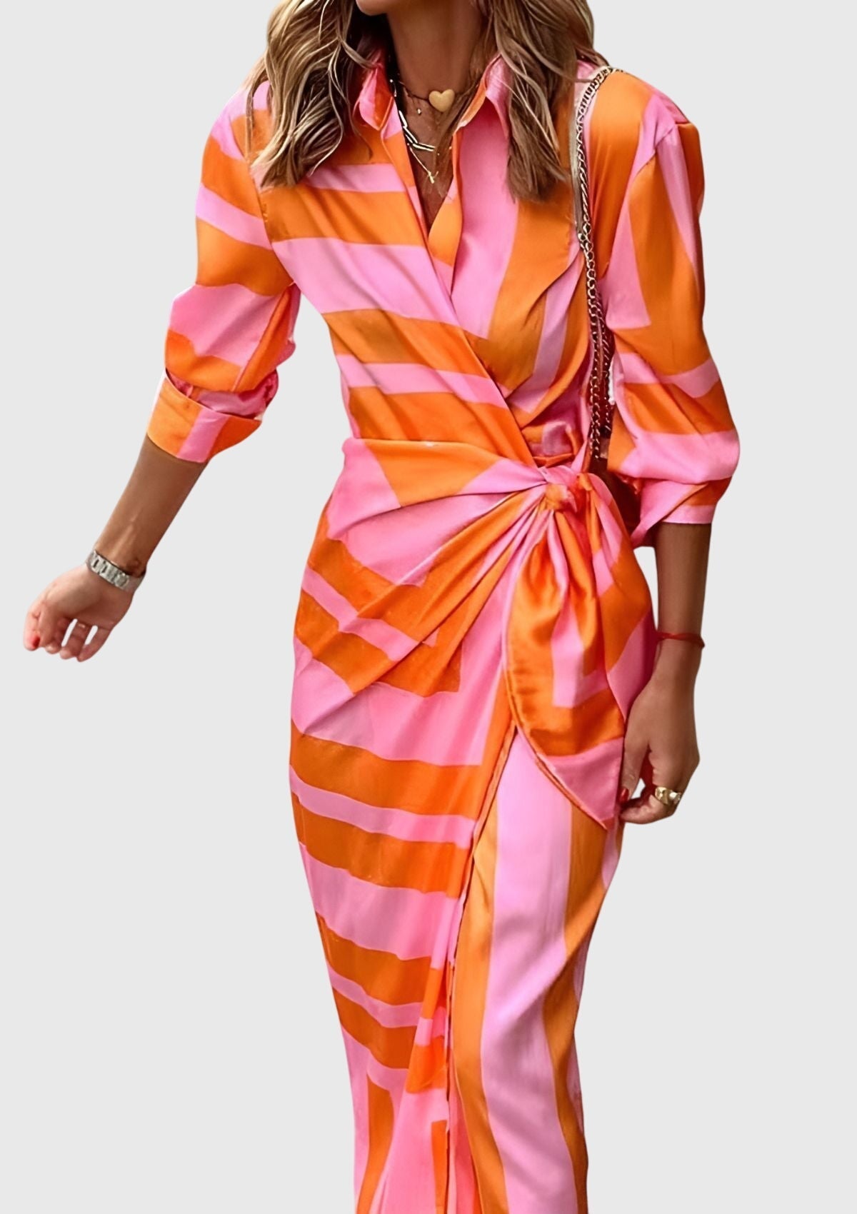 Reign | Wrap-Style Printed Midi Dress