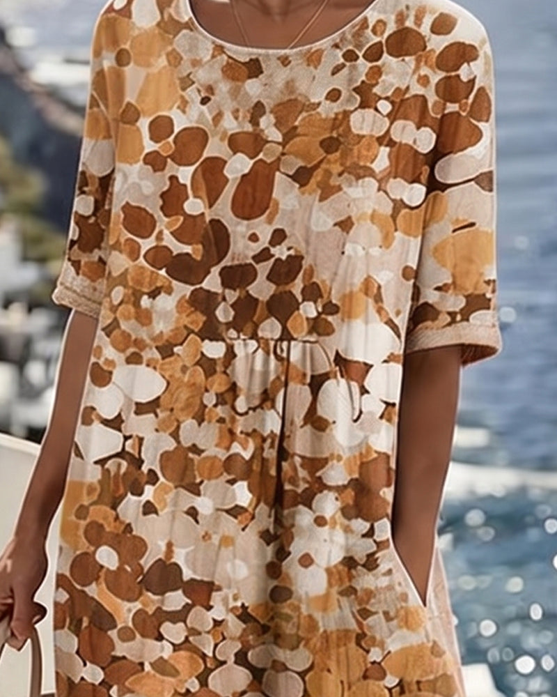 Fleurette™ Floral Print Pocket Midi Dress