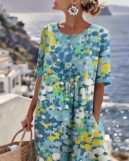 Fleurette™ Floral Print Pocket Midi Dress