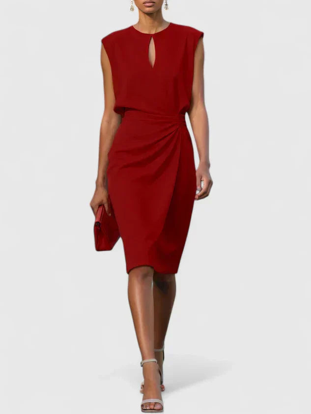 Victoria | Sleeveless Drape-Waist Midi Dress