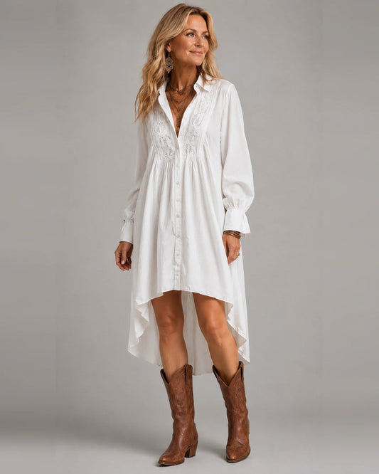 Lucia™ Lace Detail Shirt Mini Dress