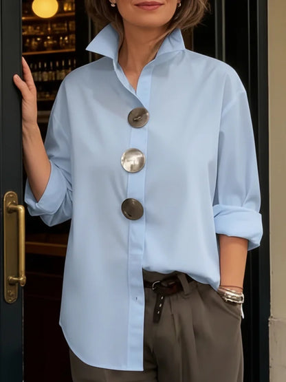 Wanda | Elegant Linen Shirt with Metal Buttons