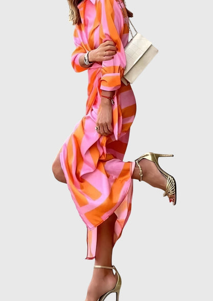 Reign | Wrap-Style Printed Midi Dress
