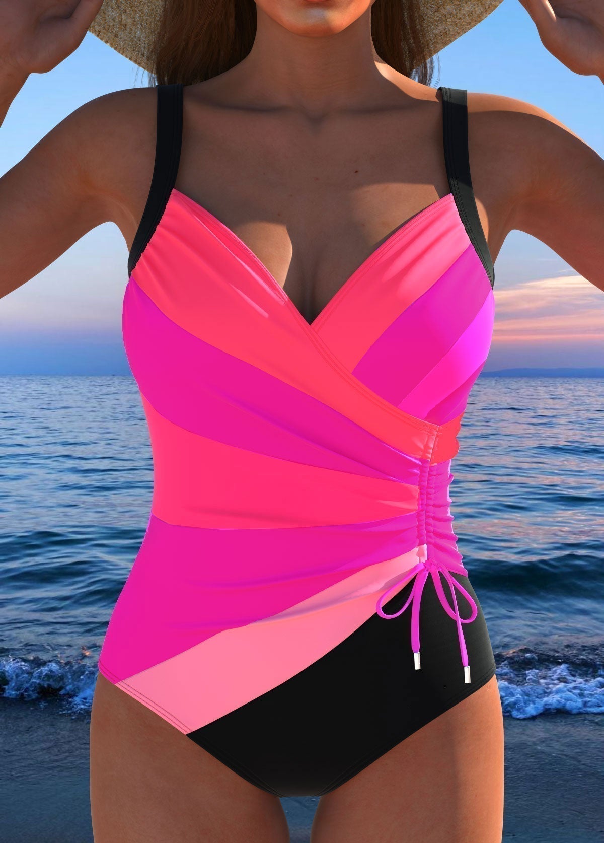 Ellie | Crossover Print Swimsuit