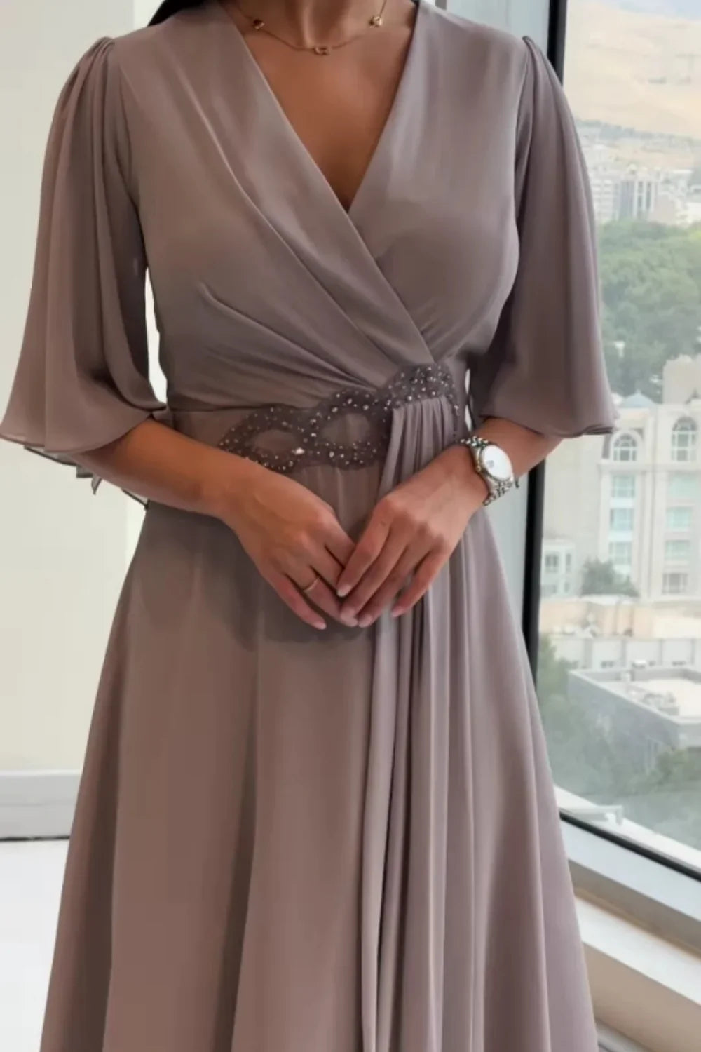 Evelyn | Elegant Chiffon Maxi Dress