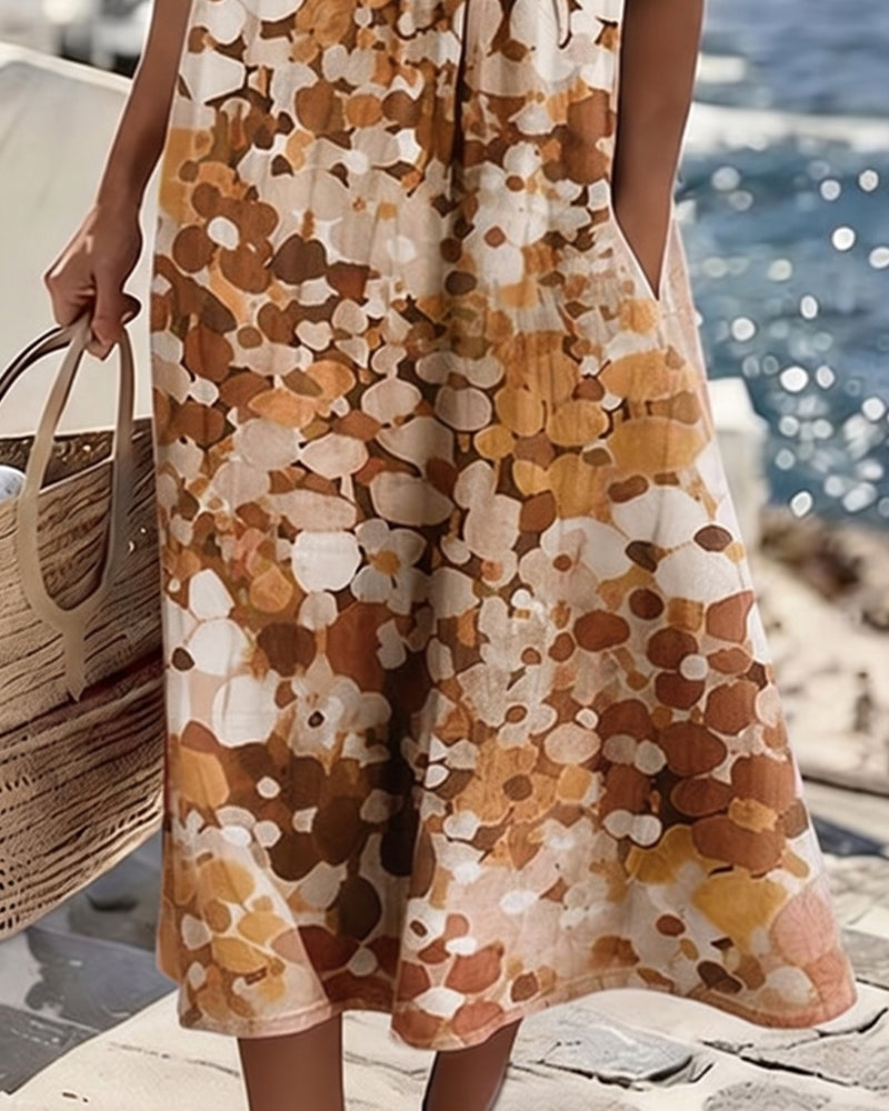 Fleurette™ Floral Print Pocket Midi Dress
